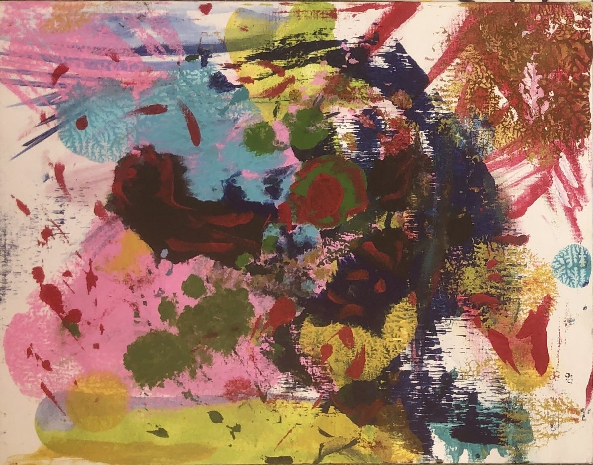 Don Quixote (Squire) - A figure dissolved into field — someone is in there, printed over and over.