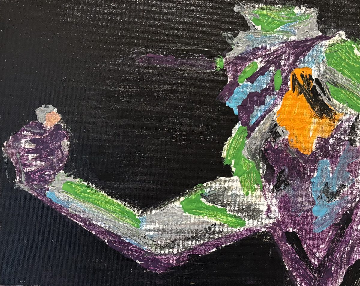 Evangelion - Unit-01 lunges from the right, fist out — the moment before Shinji kills Kaworu.