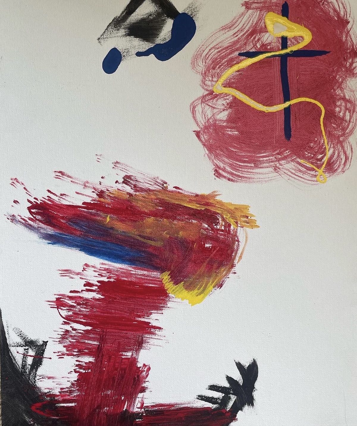 Spit and Co. (Snake) - A red smear column under a yellow S-curve — the snake in the heat.