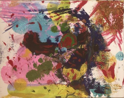 Don Quixote (Squire) - A figure dissolved into field — someone is in there, printed over and over.