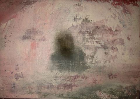 Burnout - A pale field holding one smudged dark head — almost gone.