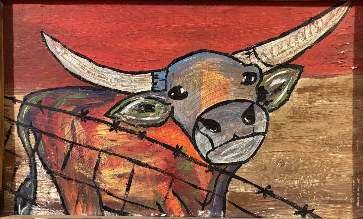 Steakhouse cow painting