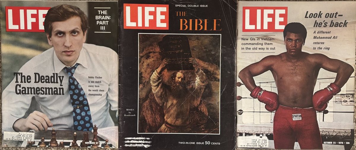 Page 02: Cover trio with Ali, Bible issue, and Fischer