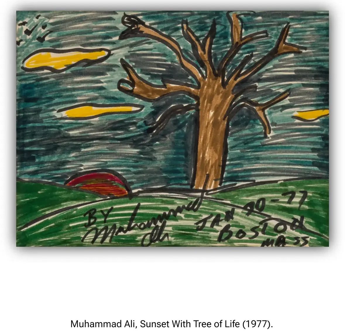 Muhammad Ali, Sunset With Tree of Life (1977)
