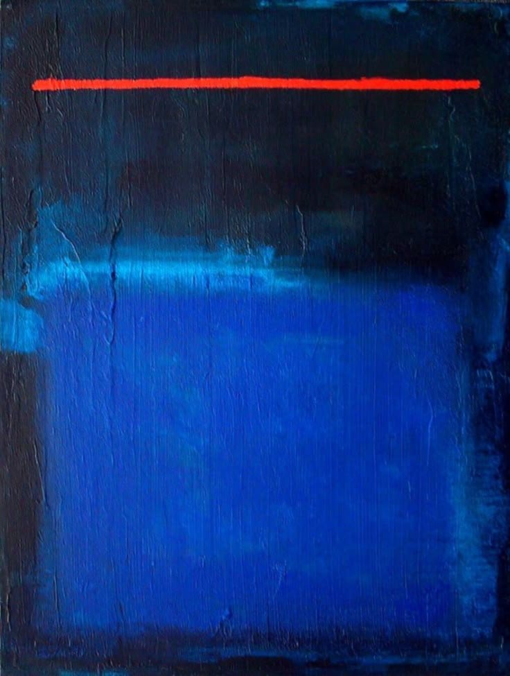 Red line on blue (untitled)