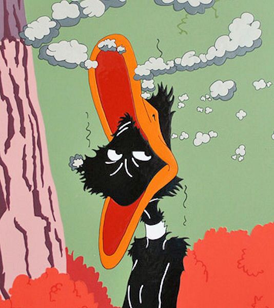Image of Daffy Grimacing After Being Shot